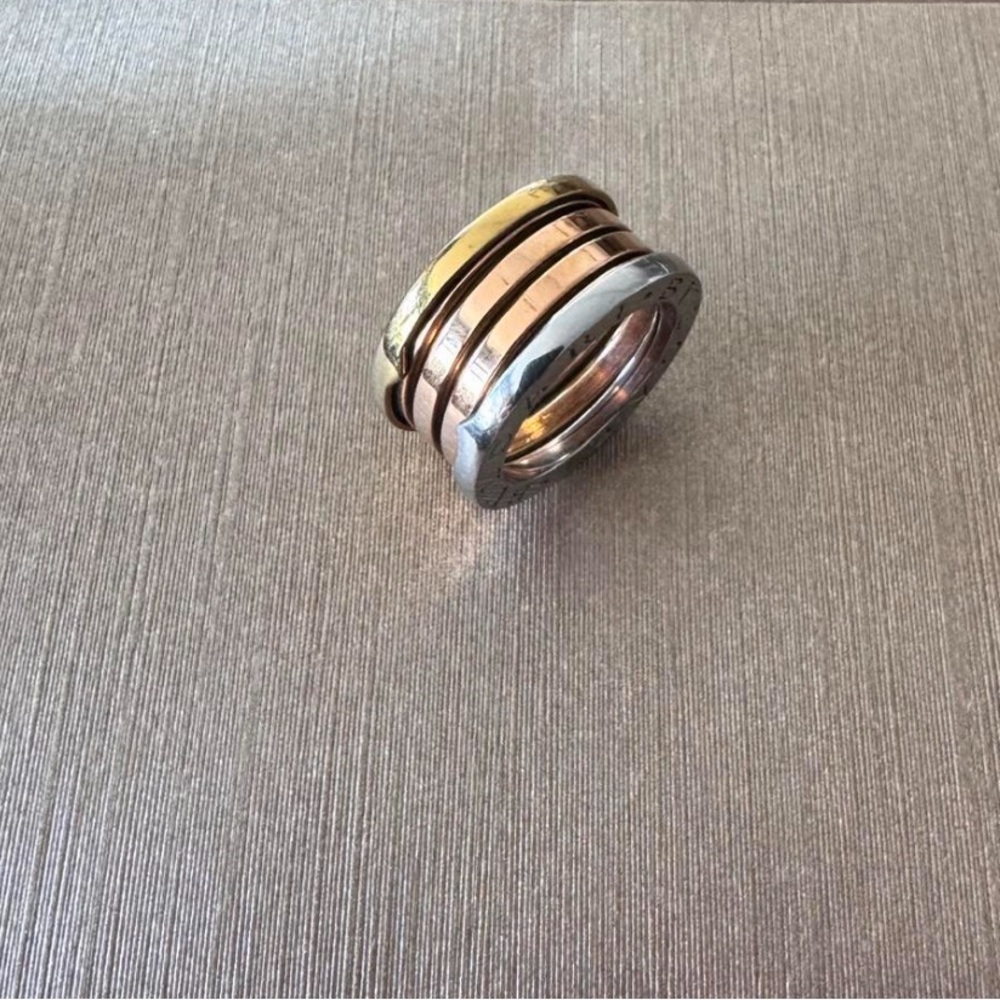 Tri-Tone Metal Ring Size 6